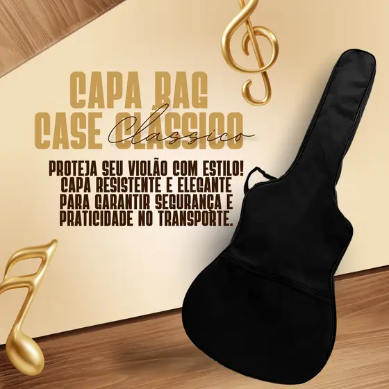 Capa Bag Premium para Violão Folk - Modelo Clássico com Alça Dupla