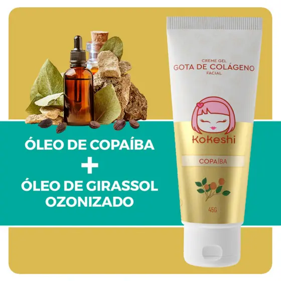 Creme Gel Facial Gota de Colágeno Kokeshi 45g