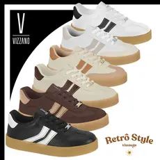 Tênis Vizzano Flatform Feminino Retrô Casual Solado Gomado Confortável