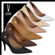 Scarpin Vizzano Salto Fino Alto Sapato Feminino Social Bico Fino Elegante Confortável Trabalho