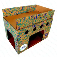 Toca E Cama Elevada Da Pet Games Cat Safe Para Gato Brinquedo Espaçoso Seguro E Confortável