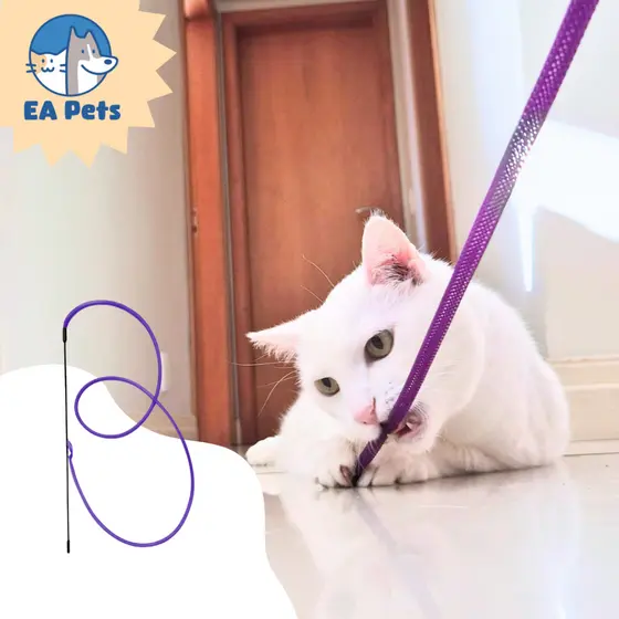 Varinha De 50cm Da Pet Games Cat Cobrinha Brinquedo Para Gato Super Resistente Que Atiça A Caça