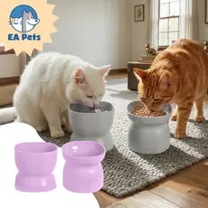 Kit Pet Games Com 2 Comedouro Ou Bebedouro Alto Elevado Ergonocat Para Gato Ergonômico E Saudável