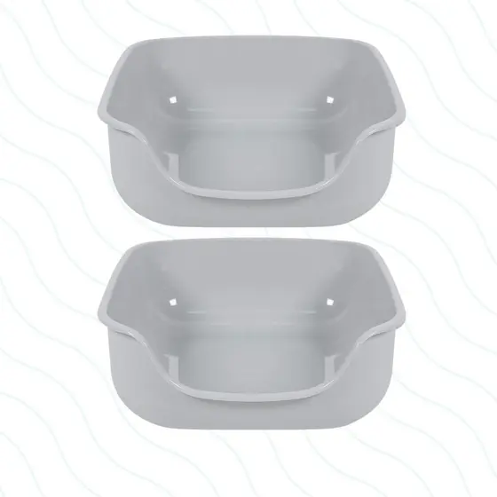 Kit Pet Games Com 2 Caixona De Areia Para Gato Bandeja Higiênica Caixa Sanitária Premium