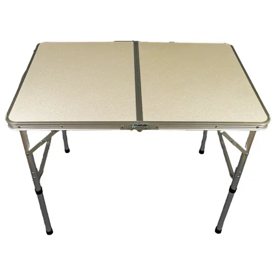Mesa de Piquenique Dobrável Alumínio Ajustável 90x60x40/70cm Titanium Platina