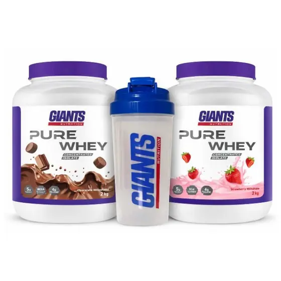 Kit 2x Pure Whey 2kg Concentrado Isolado 24g Giants Nutrition