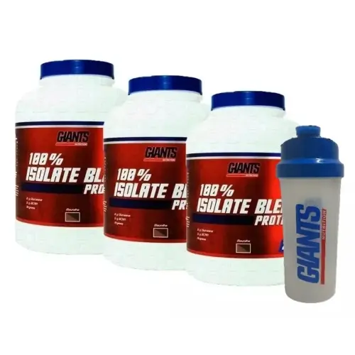 Kit 3x Whey 100% Isolate Blend Protein 2kg cada Giants Nutrition