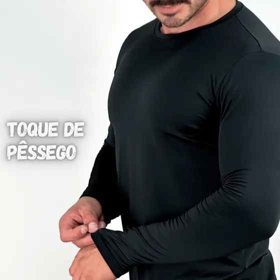 Camiseta Masculina Térmica com Proteção UV 50+ para Exercícios e Corrida