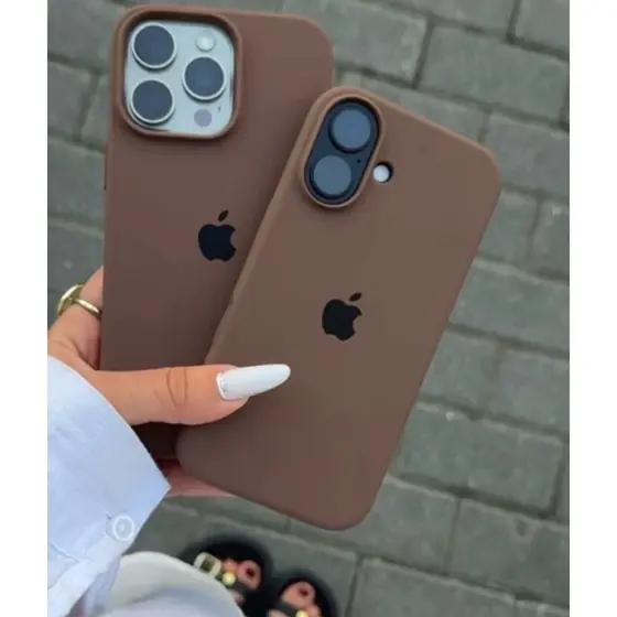 Capa capinha Silicone Case Marrom Chocolate ESCURO para Iphone 11/12/13/14/15/16E17E/16PLUS/17promax