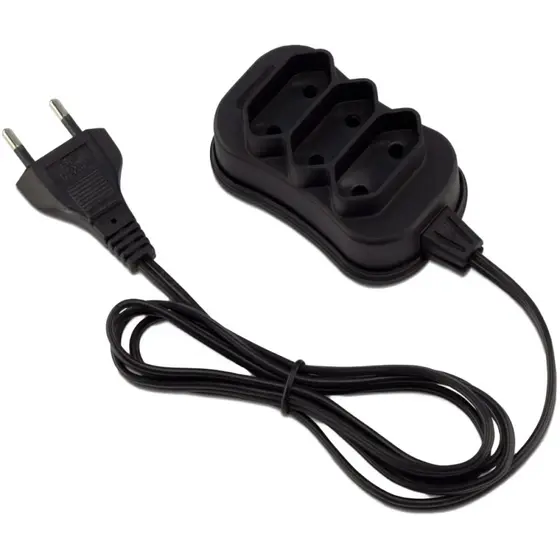 Extensão 3 Tomadas Slim Bipolar Preto 1m