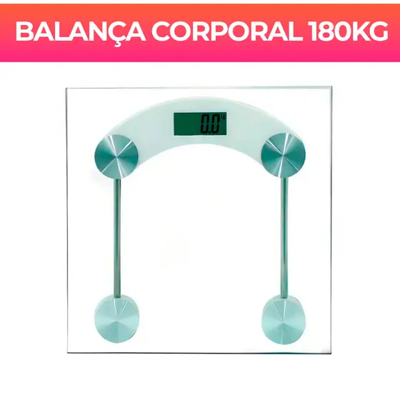 Balança Corporal Transparente Quadrada Digital Até 180kg Com Vidro Temperado Premium - OliverHome
