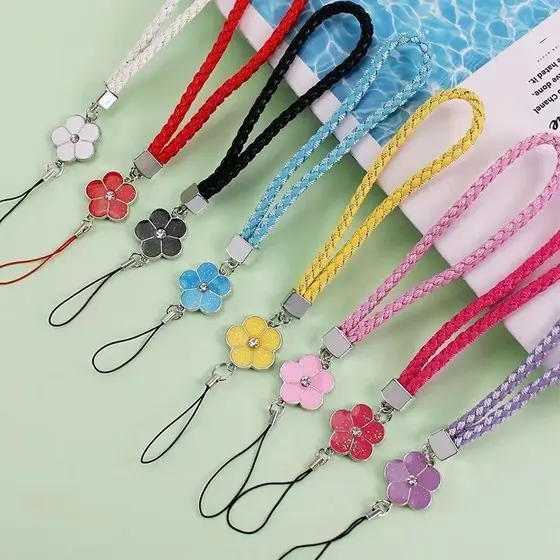 High Qualidade Color Fashion Flowers Alças Para Telefones Celulares Cordão De Pulso De Couro IPhone Android Samsung Camera Key Chain
