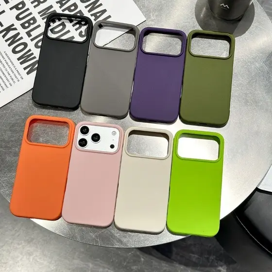 Minimalista Meio Pacote Sem Fronteiras TPU Cor Sólida Caso De Telefone Para IPhone 17 16 15 14 13 12 11 Pro Max Plus Fos