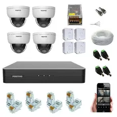 Kit CFTV gravador NVR em rede IP 4 câmeras Full Color + cabo + HD + Fonte + Acesso remoto