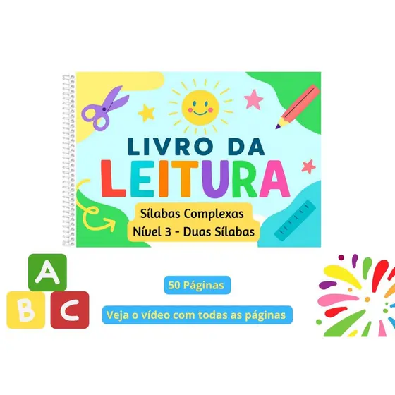 Apostila de Atividades Silabas Complexas  (duas Sílabas) Nível 3 Alfabetização Grafismos Fonético