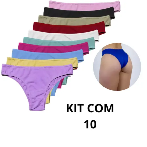 Kit 3, 5 ou 10 calcinha feminina tanga conforto suede