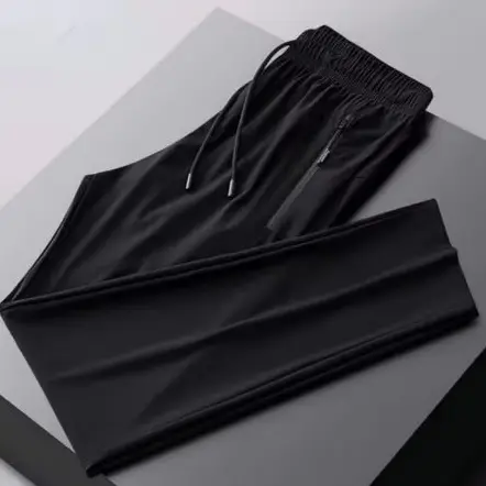 Calça Masculina Dry Fit jogger esportiva de verão tecido leve exercícios ar livre e Bolso com Ziper