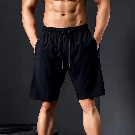 Calção Shorts Masculino Dry Fit Academia e Futebol com bolso com ziper tecido flexivel