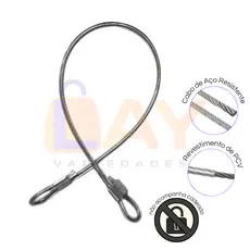 Cabos de Segurança 35cm Anti Furto Trava Ziper Porta Bag Malas Bagagens Capacete Bike Mochila Bolsa