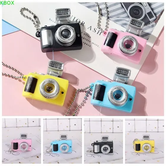 Chaveiro De Carro Com Câmera KBOX , Luminoso Elétrico De Led De Plástico , Chaveiros Brinquedo De Mini Ins