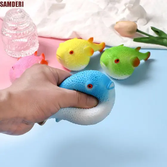 SAMDERI Baiacu Squeeze Pinch Toy , Simulação TPR Cartoon