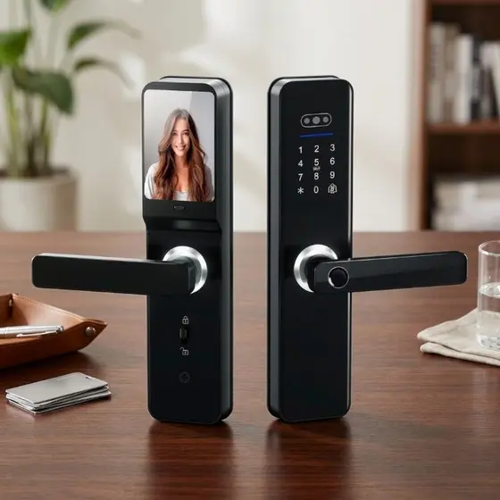 Fechadura Inteligente Completa com Câmera Biometria Senha Cartão e Chave Unibom