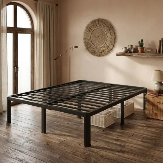 Estrado Metálico para Cama Casal Reforçado Dobrável com Ripas de Aço Forte e Estável UNIBOM