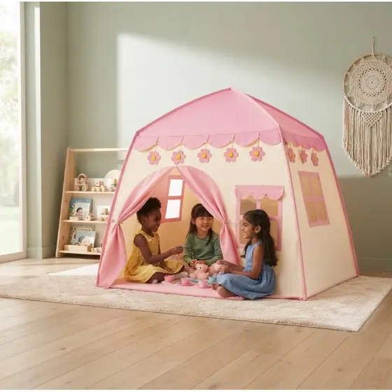 Cabana Infantil Portátil Casa de Brincar Dobrável com Montagem Rápida UNIBOM