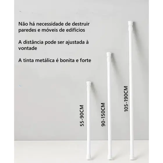 Varão Extensível porta Cortina Para Banheiro Box bastão provador