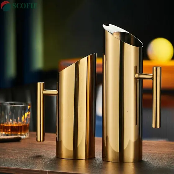 Chaleira Fria SCOFIE , Jarro De Água De Aço Inoxidável Prateado/Dourado De Grande Capacidade 1/1.5/2L Resistente A Queda