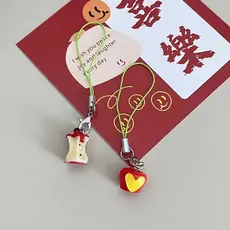 Cordão De Telefone Celular , Amuletos De Frutas De Banana De Tomate , Pingente Morango Com Corda Suspensa Fofa