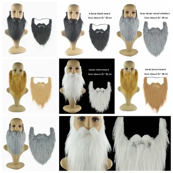 EOKDSAE Barba Falsa Realista , Bigode De Falso De Halloween , Penugem Longa Simulada Feita À Mão