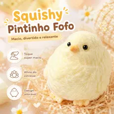 Taba Squishy Pintinho Fofo Tamanho Grande Não é Mini Brinquedo Sensorial Anti Estresse Macio de Apertar
