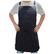Avental Brim Preto Com Alças Cruzadas Professional Chef Bar