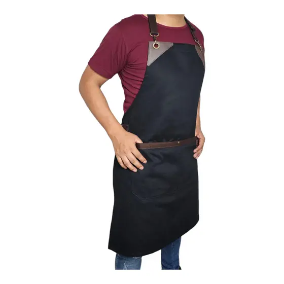 Avental Sarja Preto Restaurante Barista Churrasqueiro Chef Bar Cafeteria
