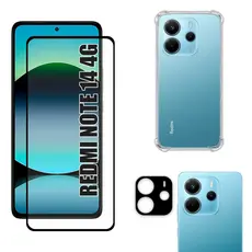 Kit Para Redmi Note 14 4g | Película de Vidro 3D - Capa Anti Shock - Película da Câmera 3D
