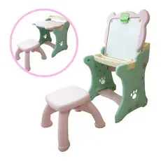 Mesa Infantil Didática 2 Em 1 Com Lousa Inmetro Magnética Cor Verde Rosa Importway