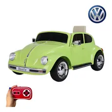 Mini Carro Brinquedo Elétrico Fusca Verde Som Luzes Controle 110v/220v