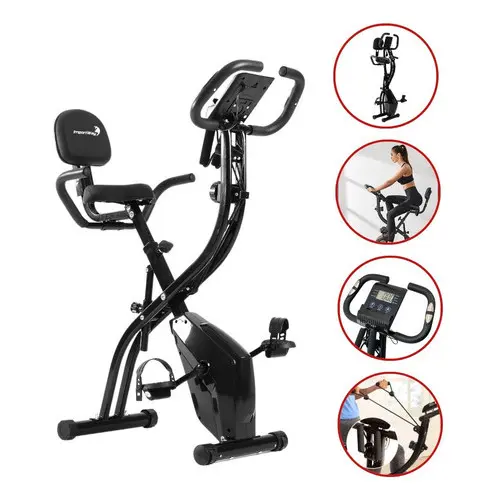 Bicicleta Ergométrica Vertical Dobrável Exercicio Para Perna Cor Preto