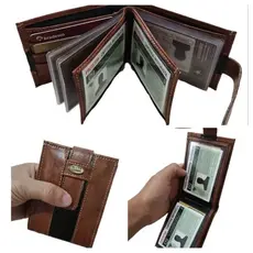 Carteira Masculina Sintética Compacta Cartões CNH Cédulas