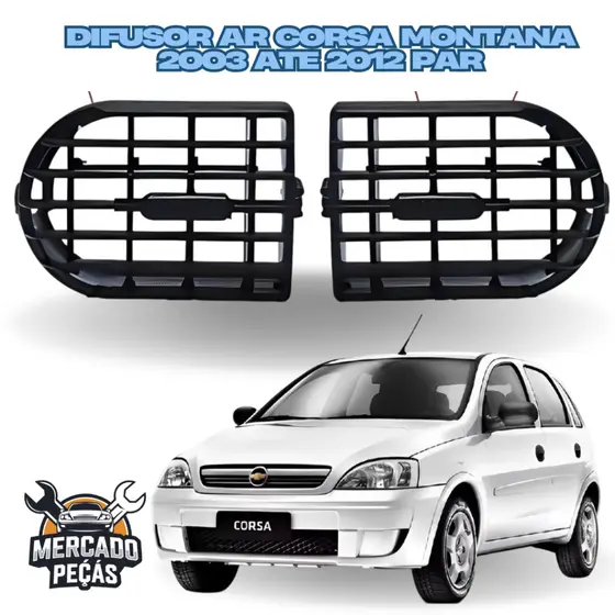 Chevrolet Corsa Montana 2003 a 2012 Par Difusores Saída Ar Painel Peça Nova