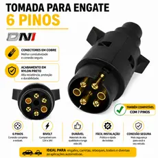 tomada para engate reboque carretinha carroção 6 pinos 7 pinos