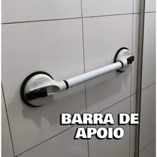 barra de apoio com ventosas suçao para banheiro box idosos crianças segurança