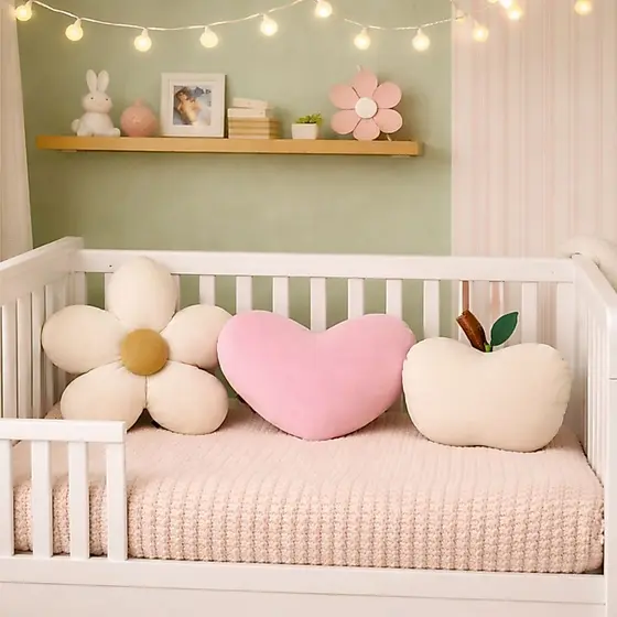Almofadas De Pelúcia Flor Margarida Coração Maça Quarto De Bebê Infantil Sofá Sala Berço Decoração