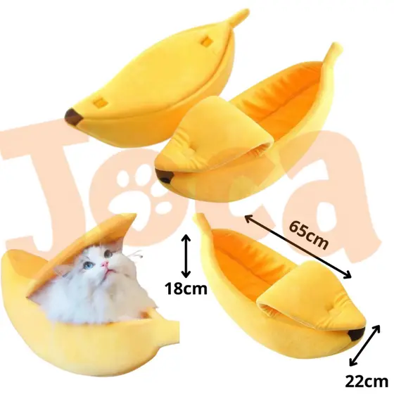 CAMA PET 65CM BANANA EM PELÚCIA PARA CÃES E GATOS