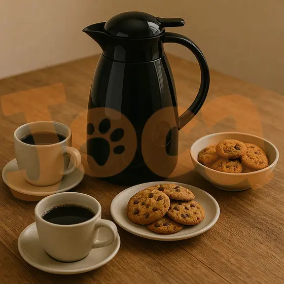 Garrafa Térmica Café e Chá Preta 1 Litro Plástico PP, TPE Silicone e Vidro Moment