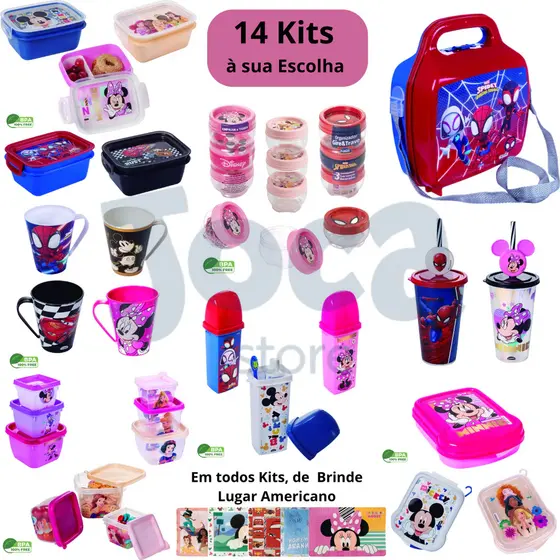 Kits Refeição Personagens Disney Plastisul Bpa Free - produto Licenciado