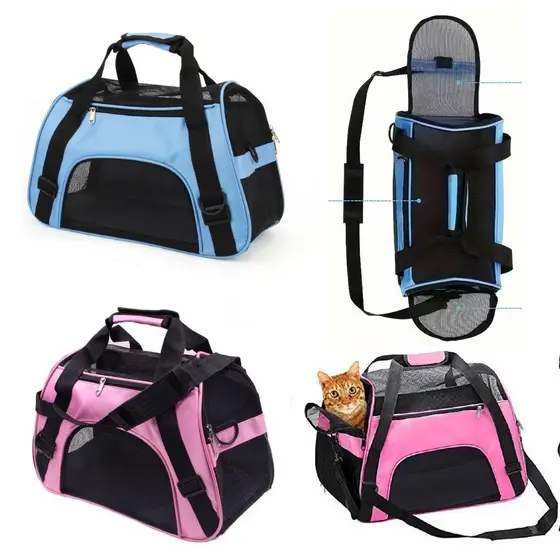 Bolsa De Transporte para Cães e Gatos Em Poliéster 47Cm X 26Cm X 28Cm Tam. M