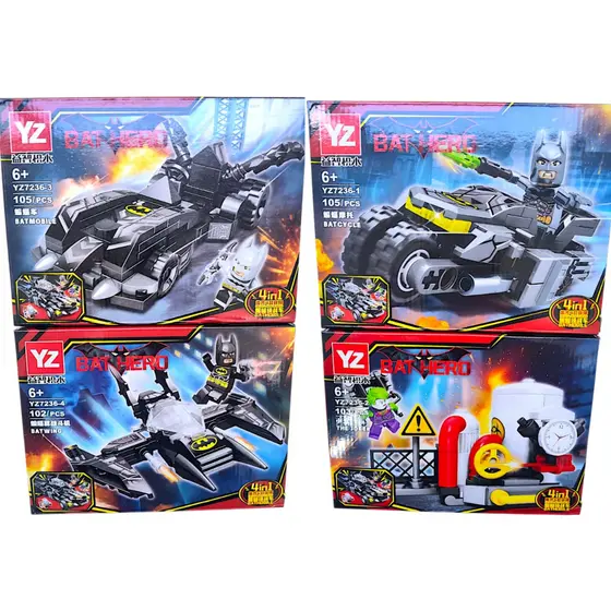 Kit Blocos de Montar Bat man 100+ Peças Brinquedos Coleção