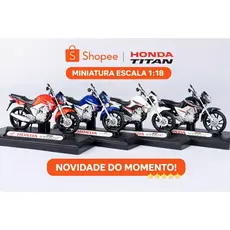 🏆 Miniatura Moto Honda CG 160 Titan 150 160 Escala 1:18 – Metal | Licenciada | Colecionável Premium